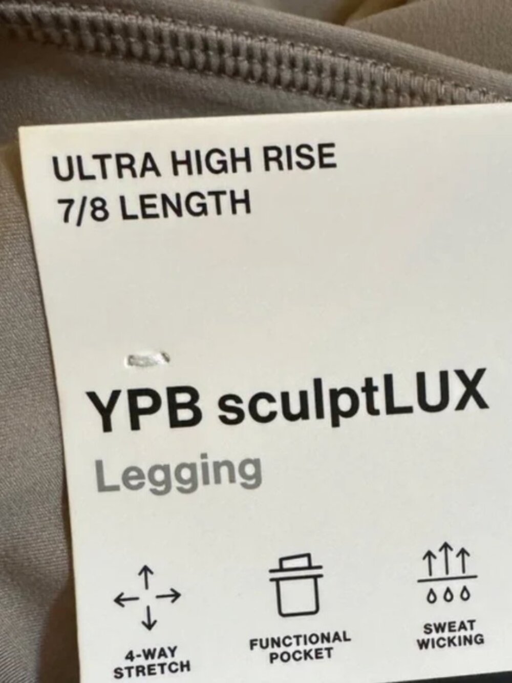 NWT Abercrombie YPB sculptLUX Leggings in Oat XS - Picture 3 of 3